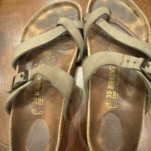 Birkenstock Khaki Cross-Strap Sandals Myari Size 39